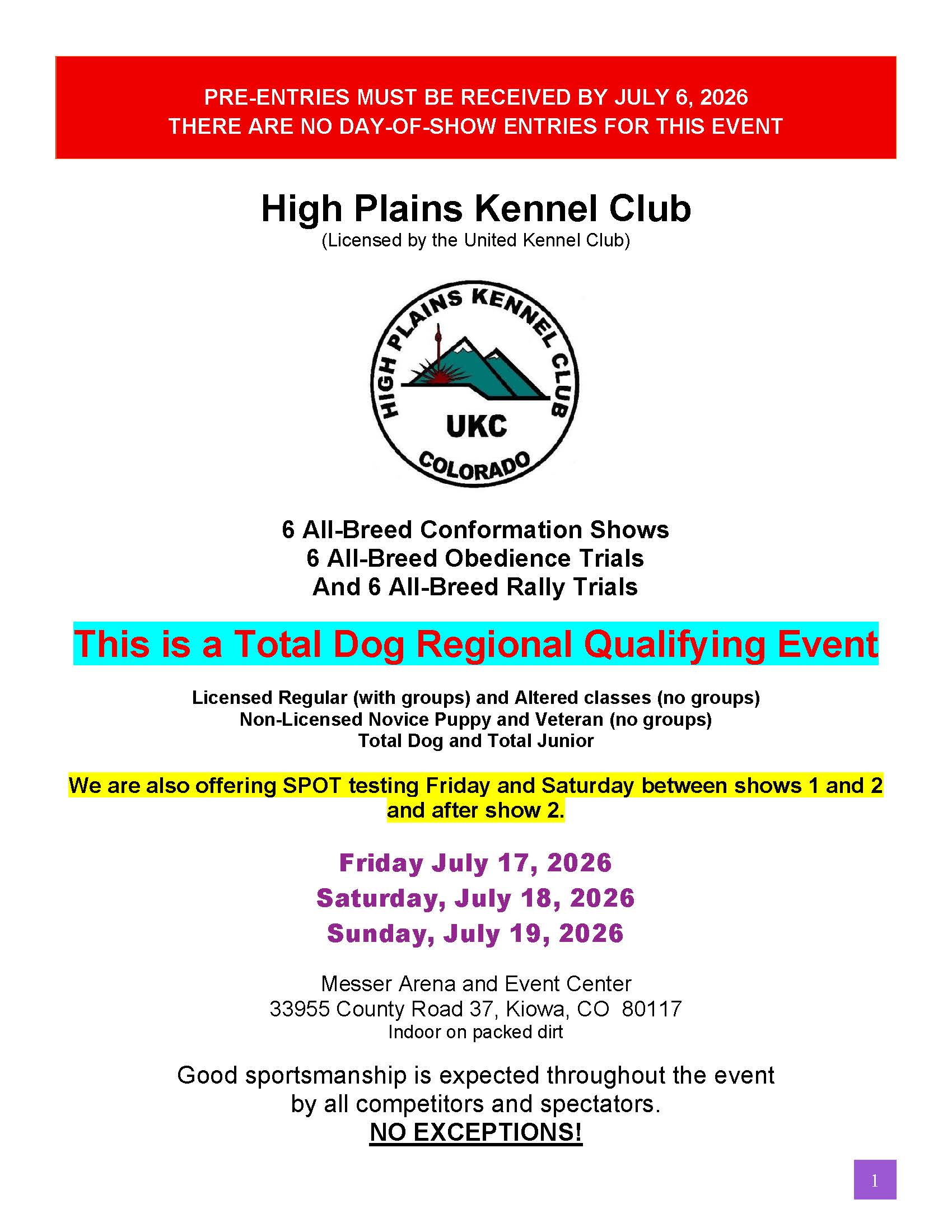 High Plains Kennel Club July 2026 Premium Cover